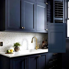 Морнарско плави Схакер кухињски ормари